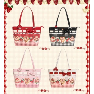 Mademoiselle Pearl Strawberry Tote Bag(Reservation/4 Colours/Full Payment Without Shipping)